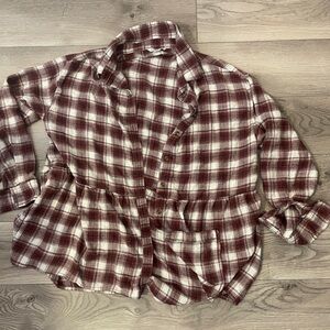 American Eagle Red Plaid Flannel